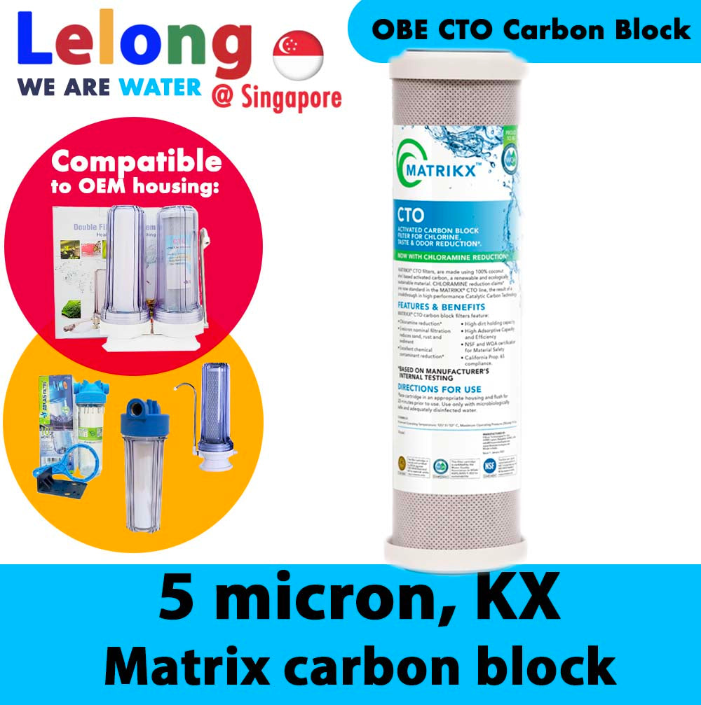 OBE CARBON BLOCK CARBON FILTER KX MATRIX CARBON BLOCK MATRIKX CTO USA Brand KX CTO 10&quot; Filter - 6X Performance,