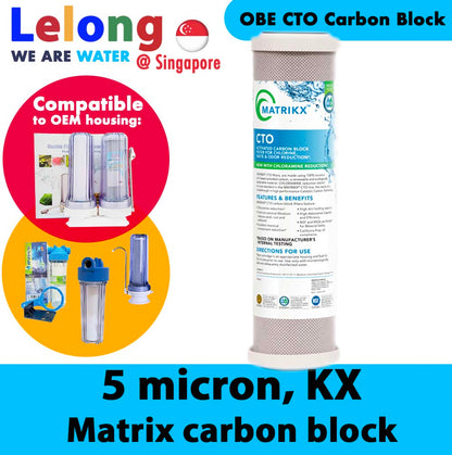 OBE CARBON BLOCK CARBON FILTER KX MATRIX CARBON BLOCK MATRIKX CTO USA Brand KX CTO 10&quot; Filter - 6X Performance,