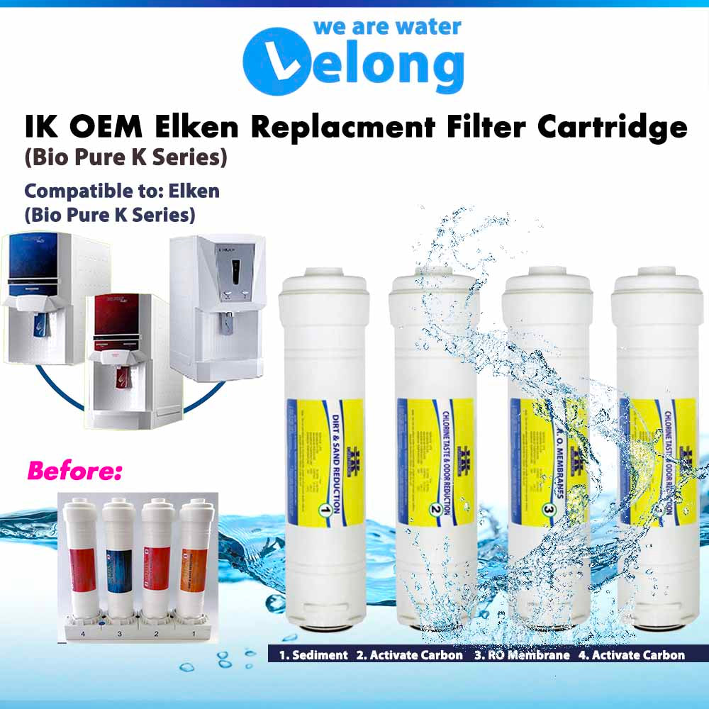 IK Filters Replacement Cartridges for Elken Bio Pure K-Series Reverse Osmosis Water Filter Cartridge (OEM)