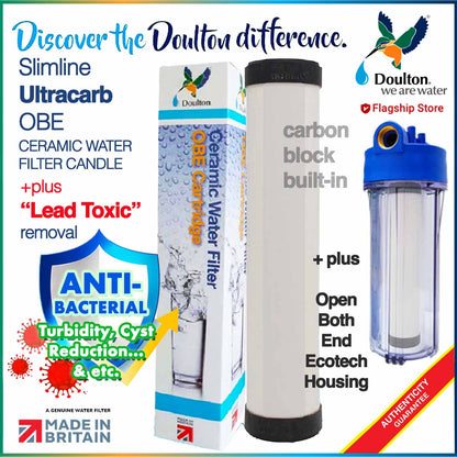Doulton Ultracarb Slimline OBE (LEAD Reduction) + Ecotech Main Pipe POE, Water Filters Water Purifier