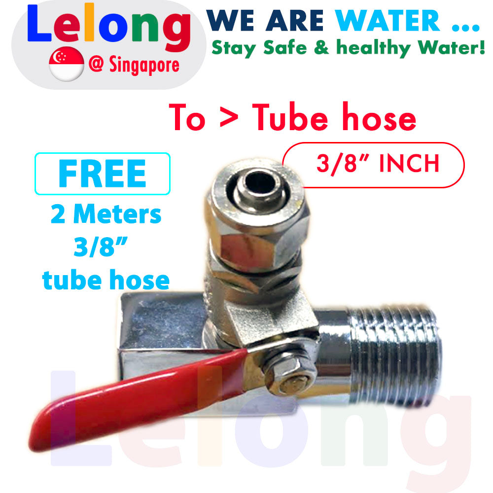 Fitting 3/8&quot; inch Ball valve adapter Feed Adapter to 3/8&quot; inch tube hose, Valve adapter water filters