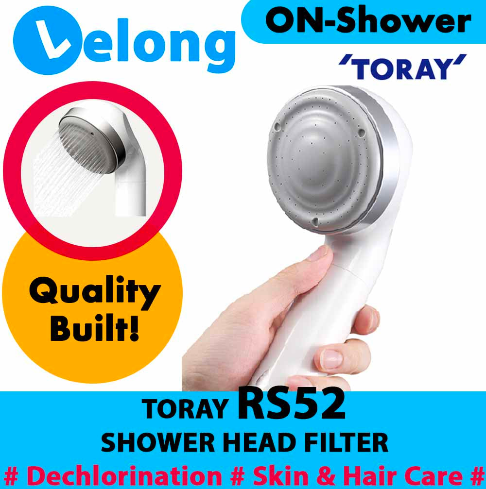 Torayvino Dechlorinating Shower Head Water Purifier, Toray RS52 Showerhead Filters, Grey