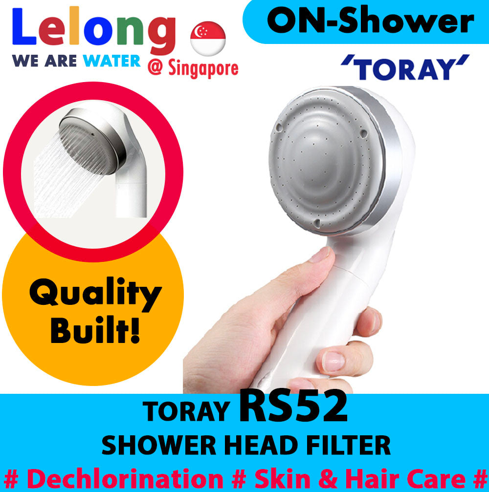 Torayvino Dechlorinating Shower Head Water Purifier, Toray RS52 Showerhead Filters, Grey